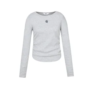 【FILA官方直營】女長袖圓領T恤-麻灰(5TEZ-5014-MY)