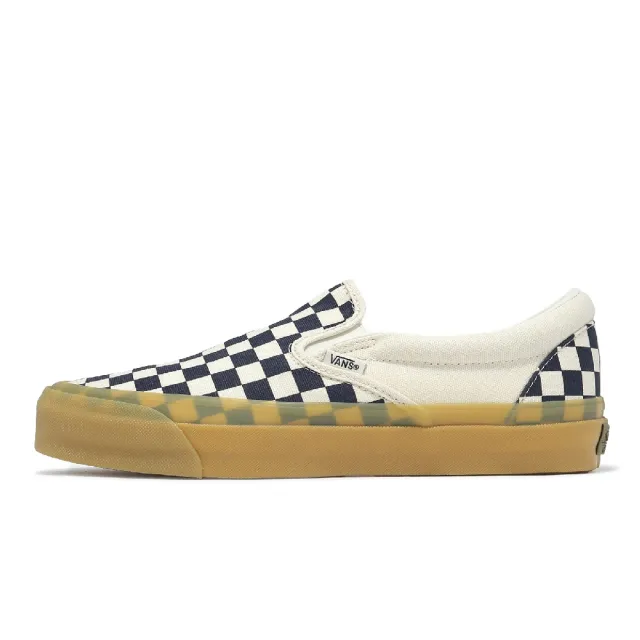 【VANS】休閒鞋 Lx Classic Slip-On 98 男鞋 女鞋 米藍 PREMIUM 棋盤格 懶人鞋(VN000E96GR1)