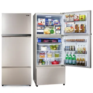 【SAMPO 聲寶】605公升一級星美滿極光鈦三門變頻冰箱(SR-F61DV-Y7)