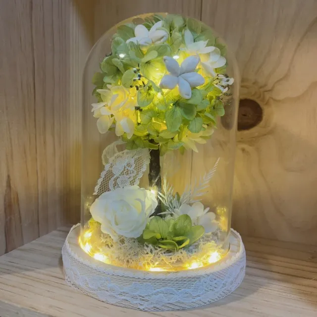 【OSTARA FLORIST 奧斯塔拉花藝】悠然之樹永生花罩盅(永生花材、不凋玫瑰、永生配材、長輩、擺飾)