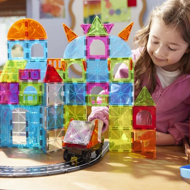 【Magna-Tiles】Combo磁力積木-110片城市大冒險(打造自己的都市/磁力片/STEAM 玩具/益智玩具)