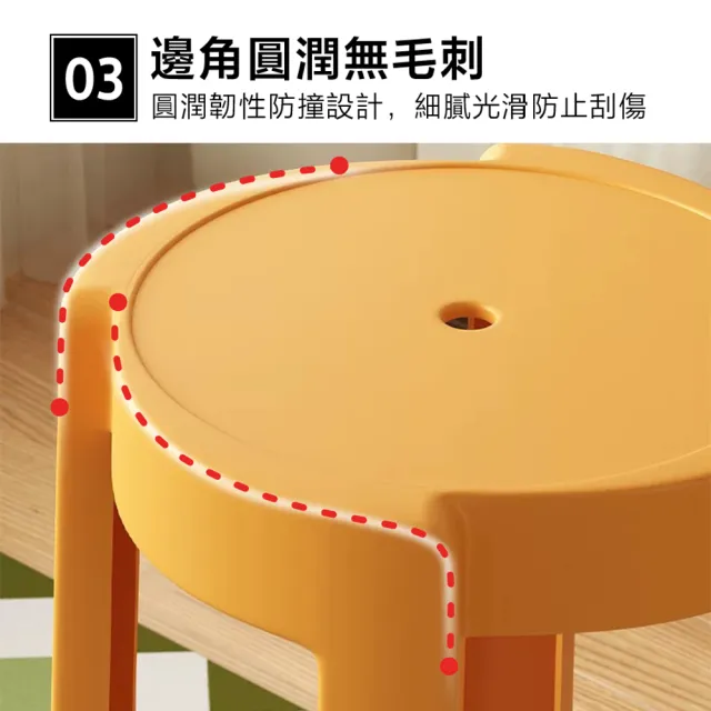 【CGW】6入組 圓凳 疊加時尚 高腳椅 餐椅 風車圓凳(塑膠椅 風車椅 凳子 休閒椅 椅子)
