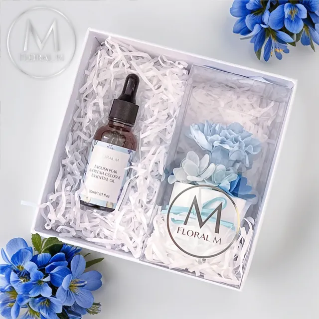 【Floral M】時光美人香氛擴香花禮盒 含30ml品牌香氛油(擴香花/母親節花禮/居家香氛/桌上裝飾/送禮)