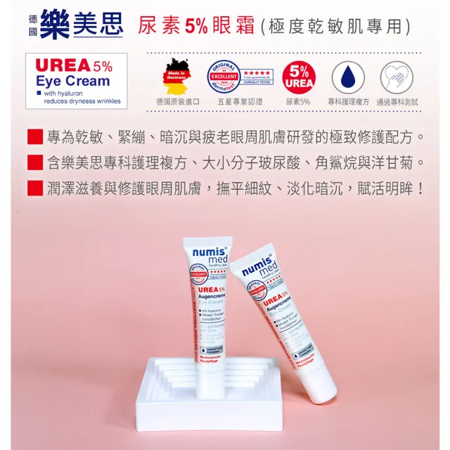 【德國樂美思】尿素5%眼霜15mlx6(總代理公司貨)