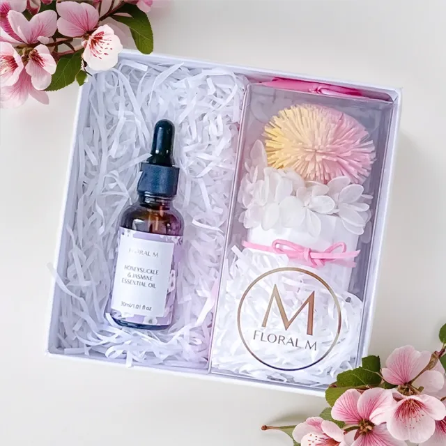 【Floral M】彩虹泡泡香氛擴香花禮盒 含30ml品牌香氛油(居家香氛/香水精油/香氛擴香花/擴香禮物/送禮)