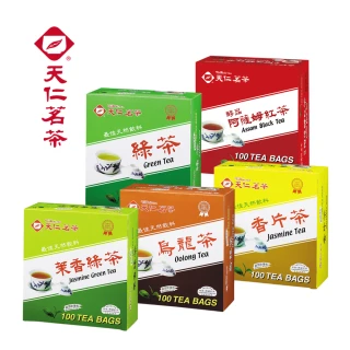 【天仁茗茶】鋁箔防潮包茶包2gx100包(綠茶;烏龍茶;阿薩姆紅茶;茉莉綠茶;香片茶)