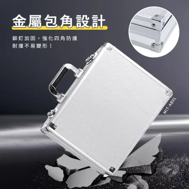 【智殿】12吋手提箱鋁合金 五金儀器箱 鋁製收納盒 儀器收納箱 展示箱 數碼箱 大鋁箱(設備箱 165-ABL)