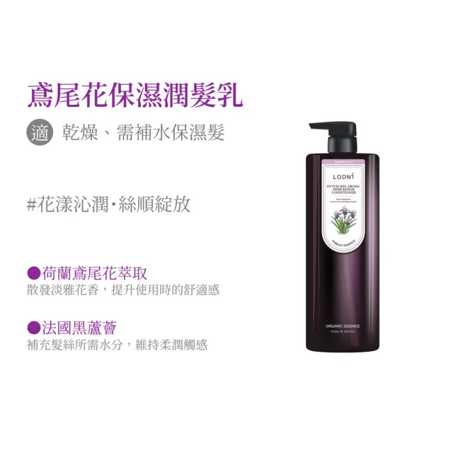 【LODNI 蘿德妮】全系列潤髮乳1000ml(沙龍級髮品)