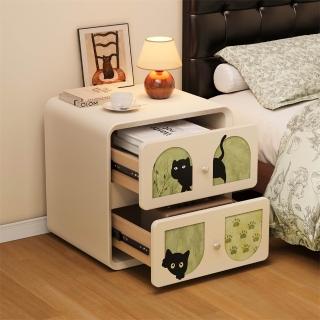 【巨匠】邊櫃 免安裝床頭櫃 家用臥室中古奶油收納櫃(40*40*47cm邊櫃 床邊櫃)