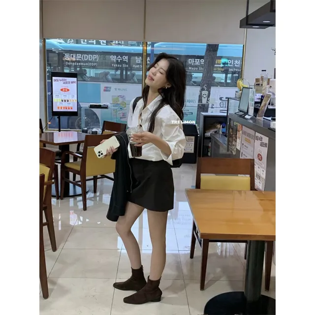 【buyer 白鵝】韓妞 簡約 多色 長袖 薄襯衫(白色)