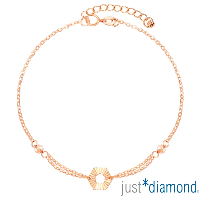 【Just Diamond】鎮金店 閃閃密語 18K玫瑰金手鍊(網路限定)