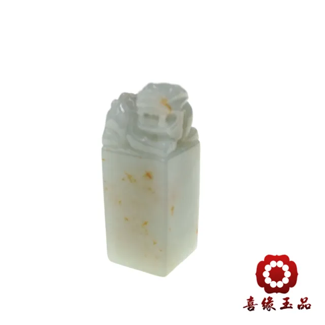 【喜緣玉品】貔貅 天然翡翠A貨 灑金貔貅 印定乾坤 印章-僅此一品(開運風水)(直)