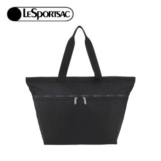 【Lesportsac】Carlin Zip Top Tote Bag 簡約兩側拉鍊托特包/永恆黑(3688)