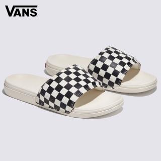 【VANS】官方旗艦 La Costa Slide-On 女款白底棋盤格拖鞋/休閒鞋