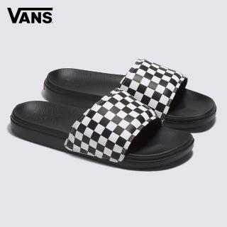 【VANS】官方旗艦 La Costa Slide-On 黑底棋盤格拖鞋/休閒鞋