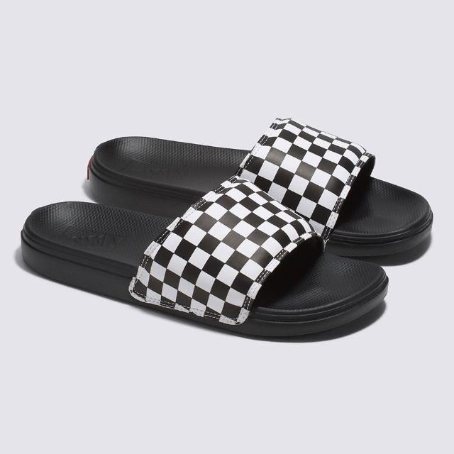 【VANS】官方旗艦 La Costa Slide-On 黑底棋盤格拖鞋/休閒鞋