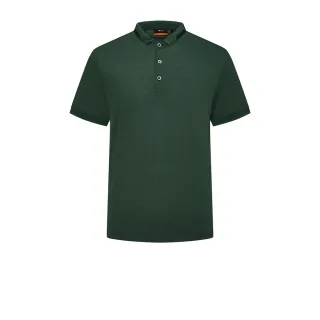 【G2000】男款 輕薄絲光棉立領網眼布短袖T恤-棕櫚色(4614102246)