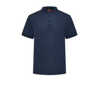 【G2000】男款 輕薄絲光棉立領網眼布短袖T恤-深藍色(4614102276)