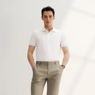 【G2000】男款 素面POLO領網眼絲光面料短袖T恤-白色(4114112200)   38女王節首選