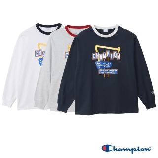 【Champion】官方直營 男款-CASUAL 寬版印花長袖TEE-3色(C3-A404-日規)