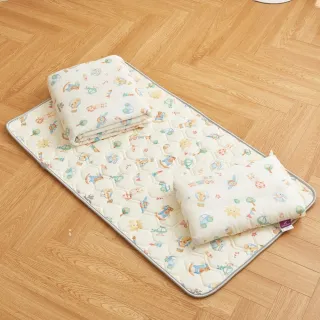 【DUYAN 竹漾】日本雙層紗x兒童乳膠午睡墊三件組 / 多款任選(兒童睡墊  兒童床墊 睡袋)