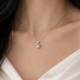 【鉅曜】18K 50分 經典鑽石項鍊-多色選 18K鍊+18K墜 (培育鑽石)