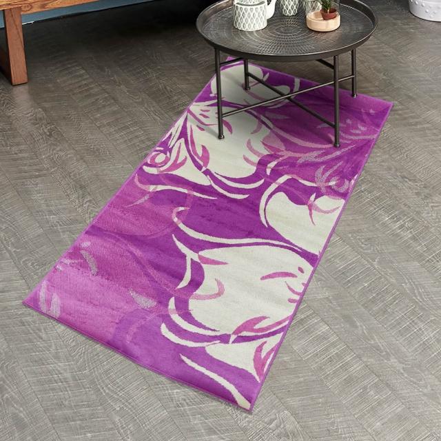 【范登伯格】比利時 happy hour絲質地毯-戀花紫(70x120cm)