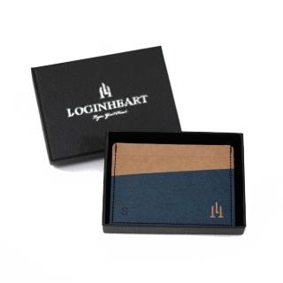 【LOGINHEART】免取卡正面感應卡夾 海灘藍棕 卡夾 卡套 悠遊卡信用卡 各類卡片 直接感應不