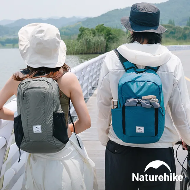【Naturehike】超值2件組 22L云雁輕量防水摺疊後背包 A017-B(台灣總代理公司貨)