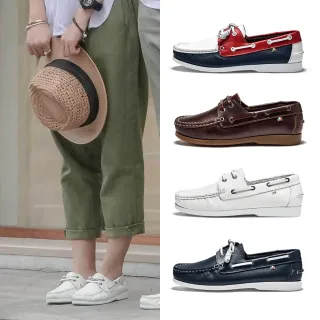 【TRAVEL FOX 旅狐】男女鞋 經典休閒真皮帆船鞋/台灣製(多款任選)