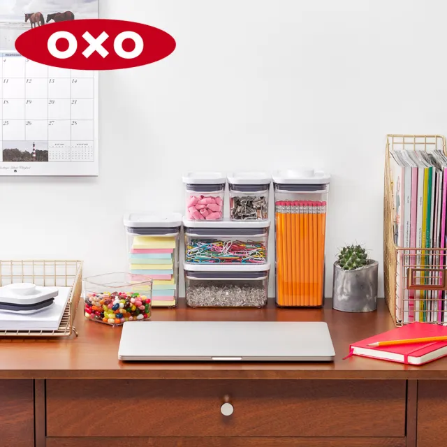 【OXO】POP 按壓密封收納保鮮盒-長方2.6L(16*11*24 cm  單手開蓋 整齊堆疊)