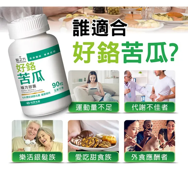 【台塑生醫醫之方】好鉻苦瓜複方膠囊x3瓶(共270粒-李李仁代言-專利山苦瓜.全素.鉻.鋅.新陳代謝.長庚團隊)