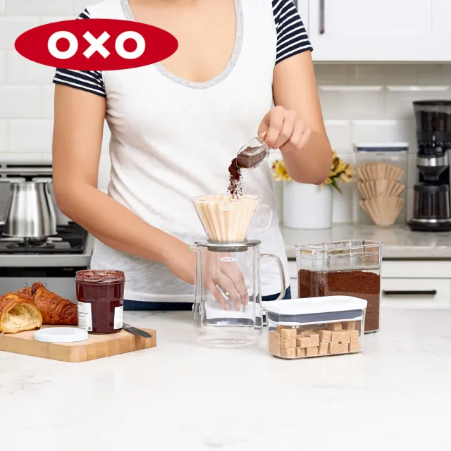 【OXO】POP 按壓密封收納保鮮盒-長方3.5L(16*11*32 cm  單手開蓋 整齊堆疊)