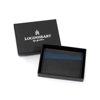 【LOGINHEART】免取卡正面感應卡夾 紳士黑藍 卡夾 卡套 悠遊卡信用卡 各類卡片 直接感應不