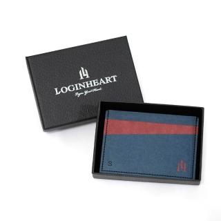 【LOGINHEART】免取卡正面感應卡夾 海軍藍紅 卡夾 卡套 悠遊卡信用卡 各類卡片 直接感應不