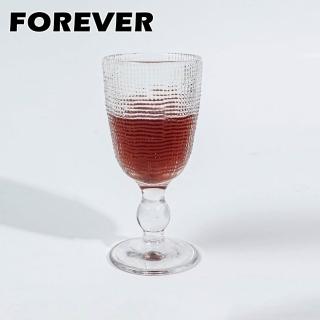 【日本FOREVER】細格手感紅酒杯270ML(6入組)