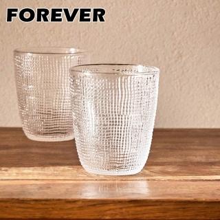 【日本FOREVER】細格手感威士忌酒杯/水杯308ML(6入組)