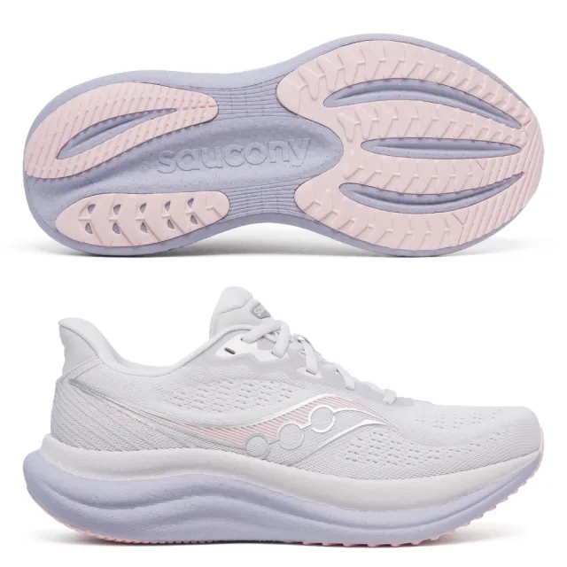 【SAUCONY 索康尼】TRIUMPH 23 女款 慢跑鞋 一般楦(S11023-201-203-233-243 黑 粉白 白紫 白橘 緩衝 避震)