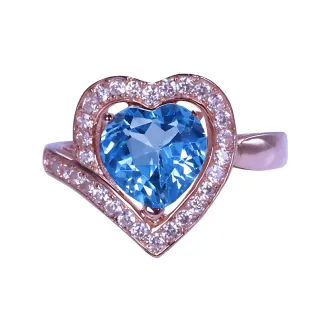 【幸福珠寶】Valentines托帕石 戒指(8mm珠寶級托帕石 典藏推薦款)