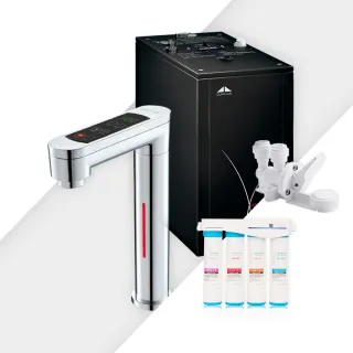 【GUNG DAI 宮黛】GD-800 冰冷熱觸控式廚下型飲水機（銀）+藍海淨水 BO-8112 Pro 雙倍抑菌專業級淨水系統