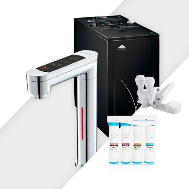 【GUNG DAI 宮黛】GD-800 冰冷熱觸控式廚下型飲水機(銀)+藍海淨水 BO-8111 高效能除鉛抑垢淨水器