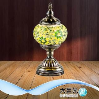 【大巨光】古典風E27 一燈 檯燈(BN-1855 鋼材、鑄鐵、古典玻璃 復古系列檯燈)