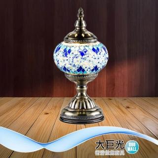 【大巨光】古典風 E27 一燈 檯燈(BN-1856 鋼材、鑄鐵、古典玻璃 復古系列檯燈)