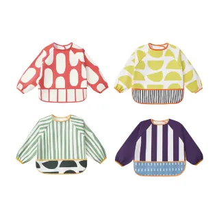 【Kocotree】短版兒童反穿衣長袖反穿衣防水畫畫衣(兒童防髒衣 美術背心 畫畫衣 兒童 圍兜)