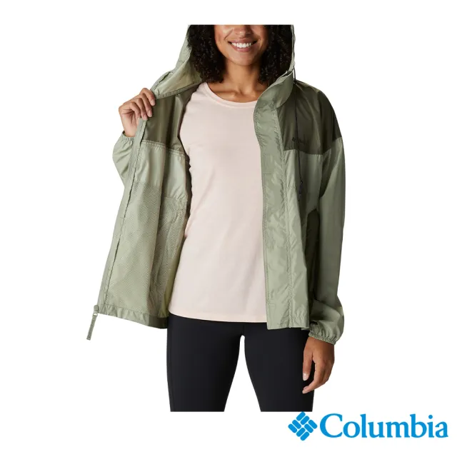【Columbia 哥倫比亞】女款-防潑水防曬連帽風衣外套(UWR74490/UWL01270/IS)