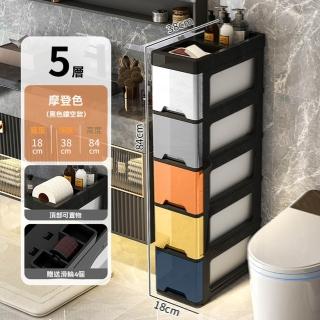 【p聚力共贏】18cm摩登色5層(收納櫃 浴室置物架 衛生間夾縫櫃 多層儲物櫃 廚房收納櫃 預售12天)