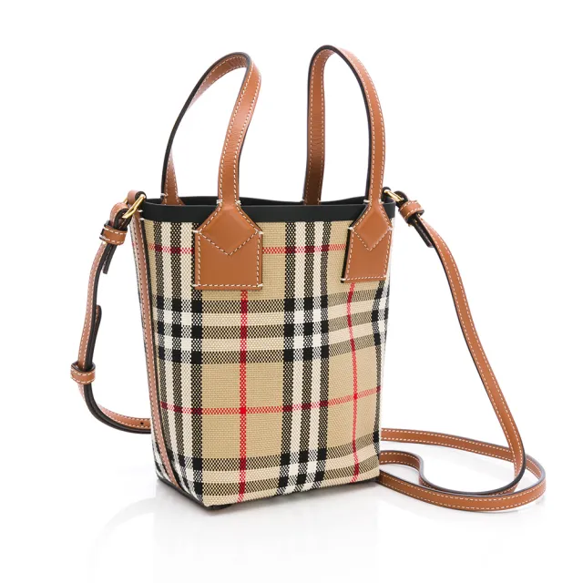 【BURBERRY 巴寶莉】Mini London 托特包(米色)