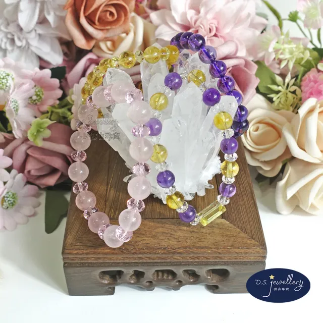 【D.S. jewellery 德山珠寶】消磁淨化水晶天然白水晶簇附雞翅木座(飾品母親節/交換禮物水晶手鍊CE476)