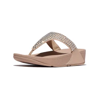 【FitFlop】LULU 超大水鑽夾腳涼鞋-女(古典米色)