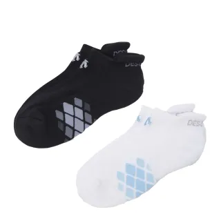 【DESCENTE】迪桑特 中性 基本款緩震運動短襪(黑色/白色)